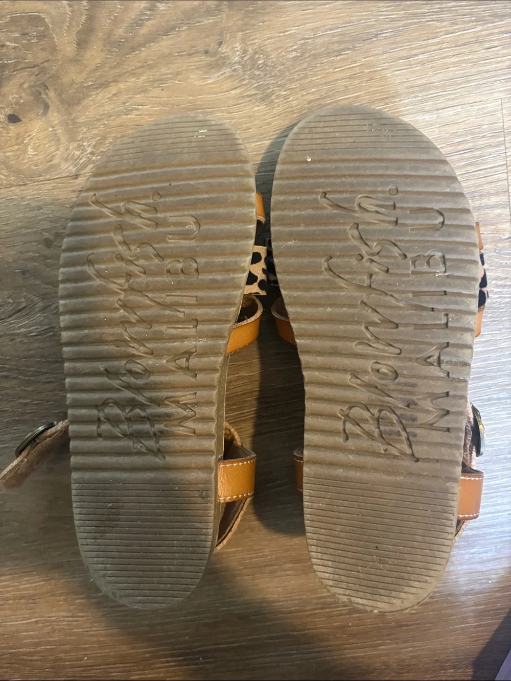 Kids Brown Leopard-Accent Sandals